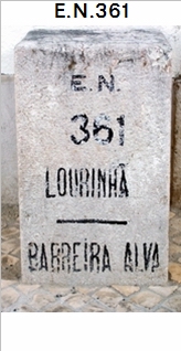 E.N. 361 - Lourinh - Moita dos Ferreiros - Bombarral - Sanguinhal - A-dos-Francos - Landal
 - Rio Maior - Frguas - Alcanede - Amiais de Cima - Alcanena - Parceiros de So Joo